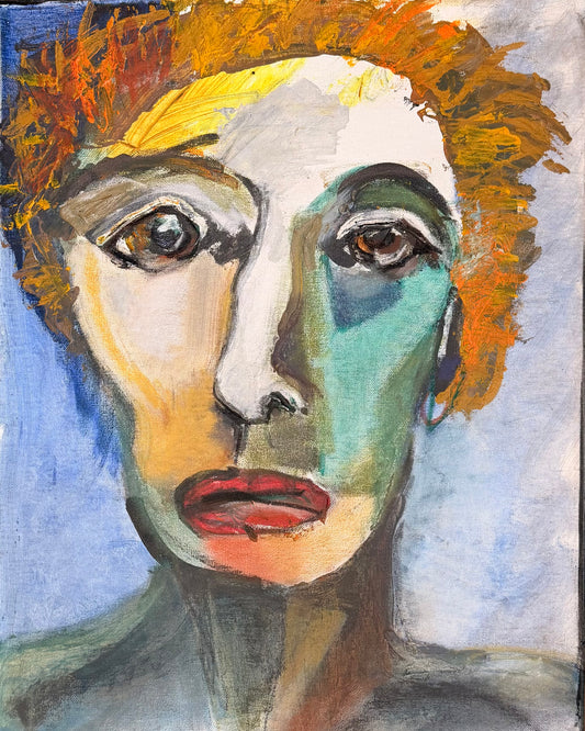 “Faces #1 She Asked, Why?”, Painting by Jayne Jackson (Copy)