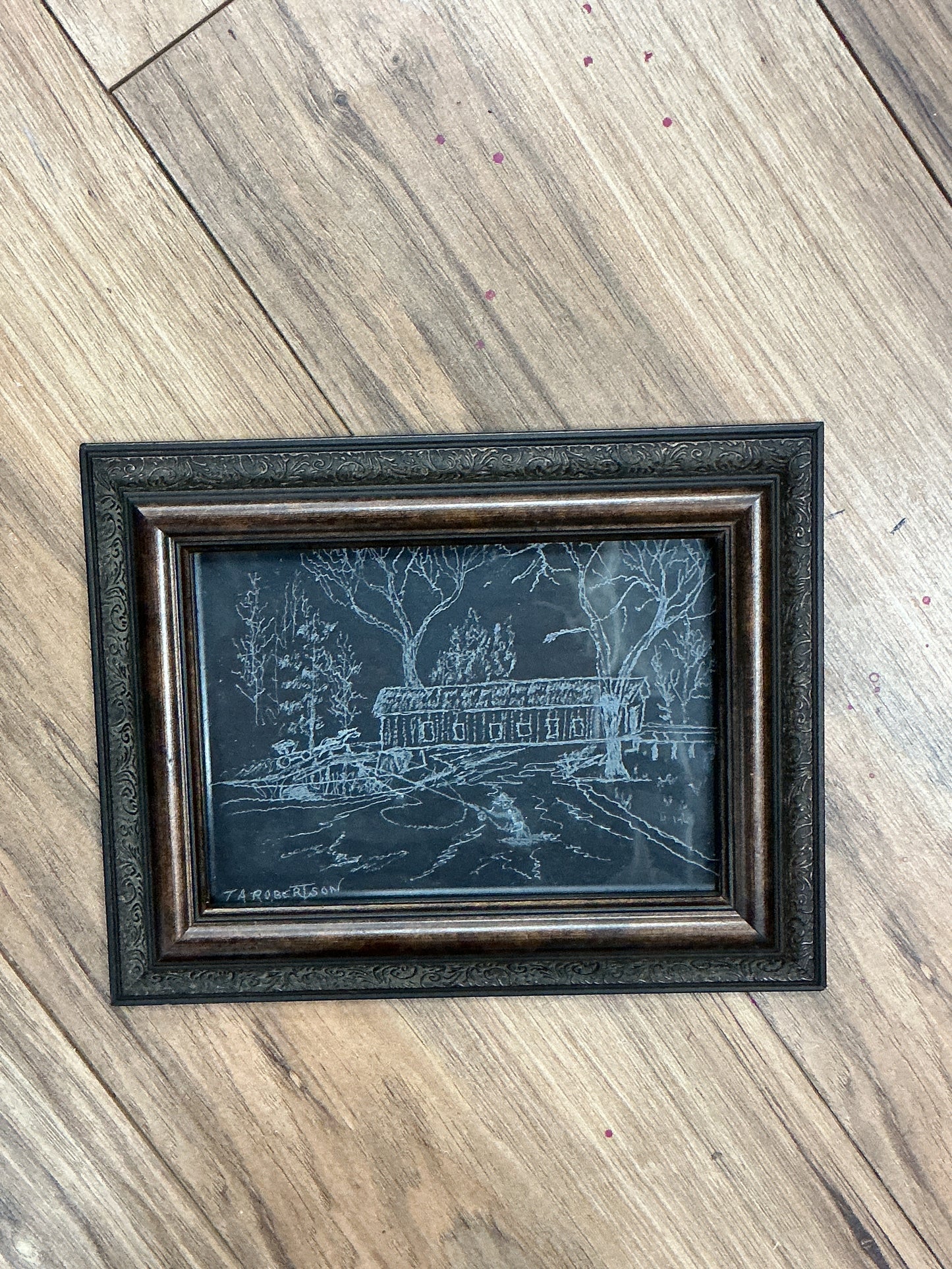 Old Bridge Etched in Glass