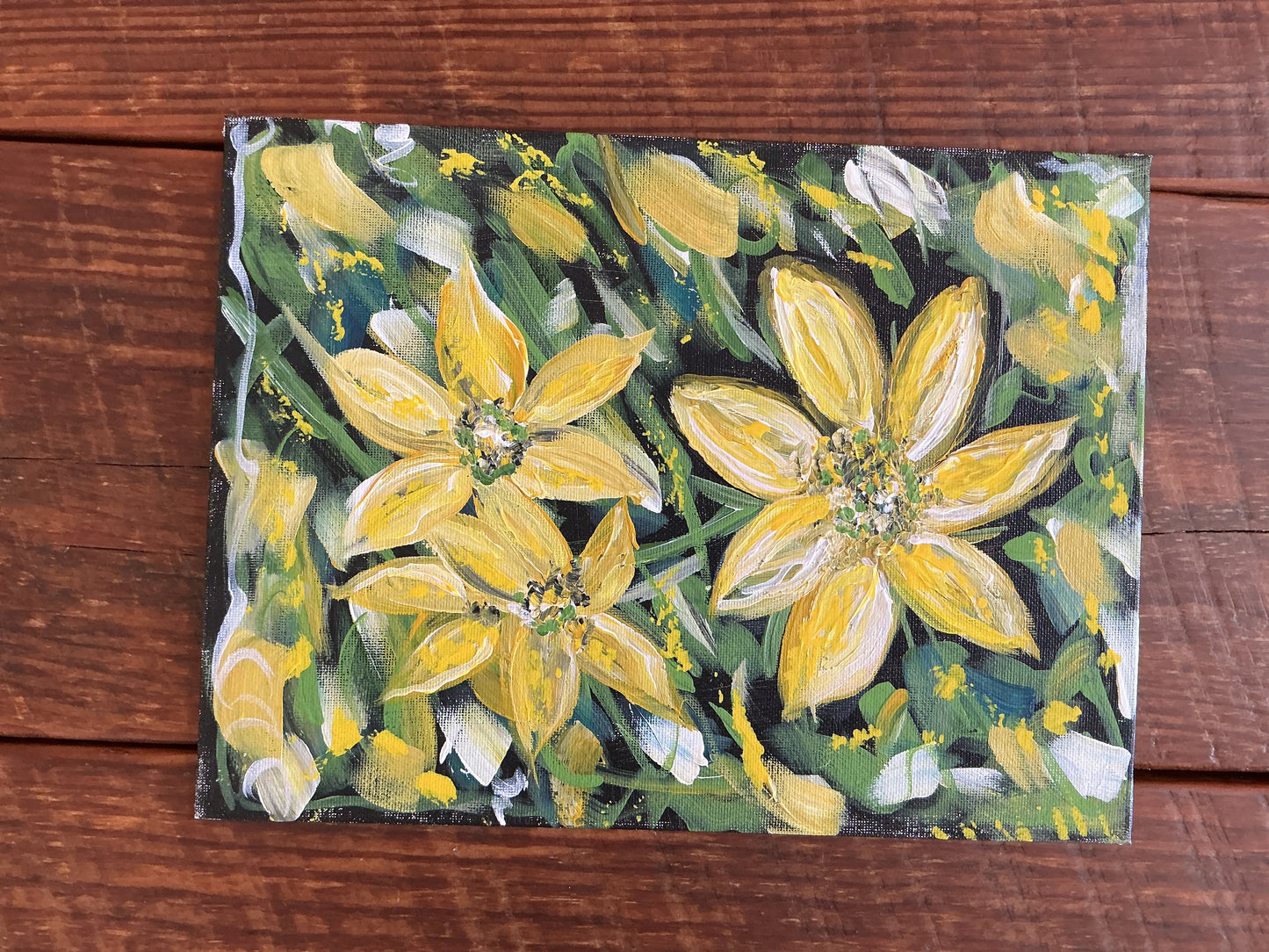 Flat Canvas Floral by Juju - 9x12
