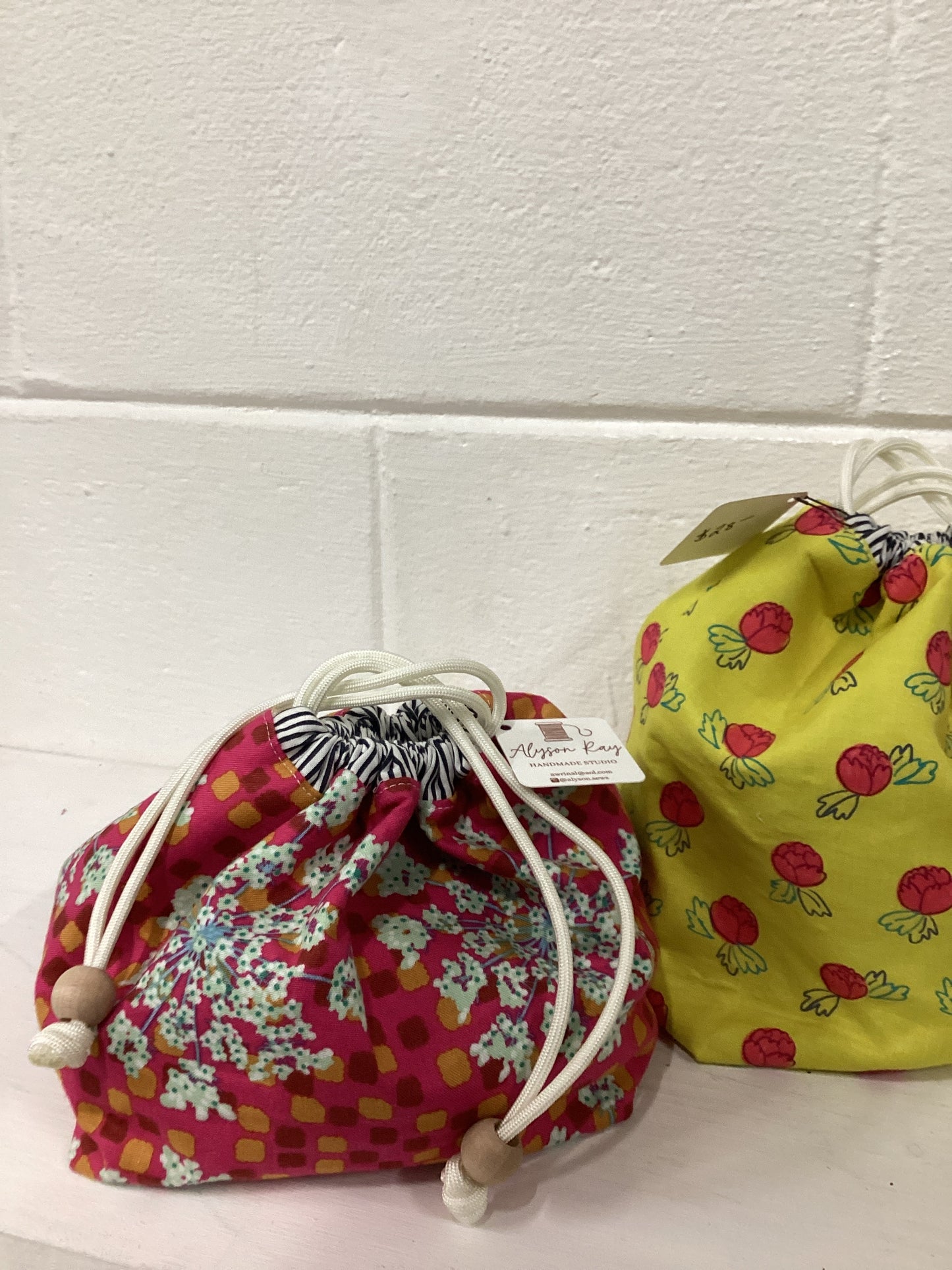 Alyson Ray Magenta patterned Drawstring Bag