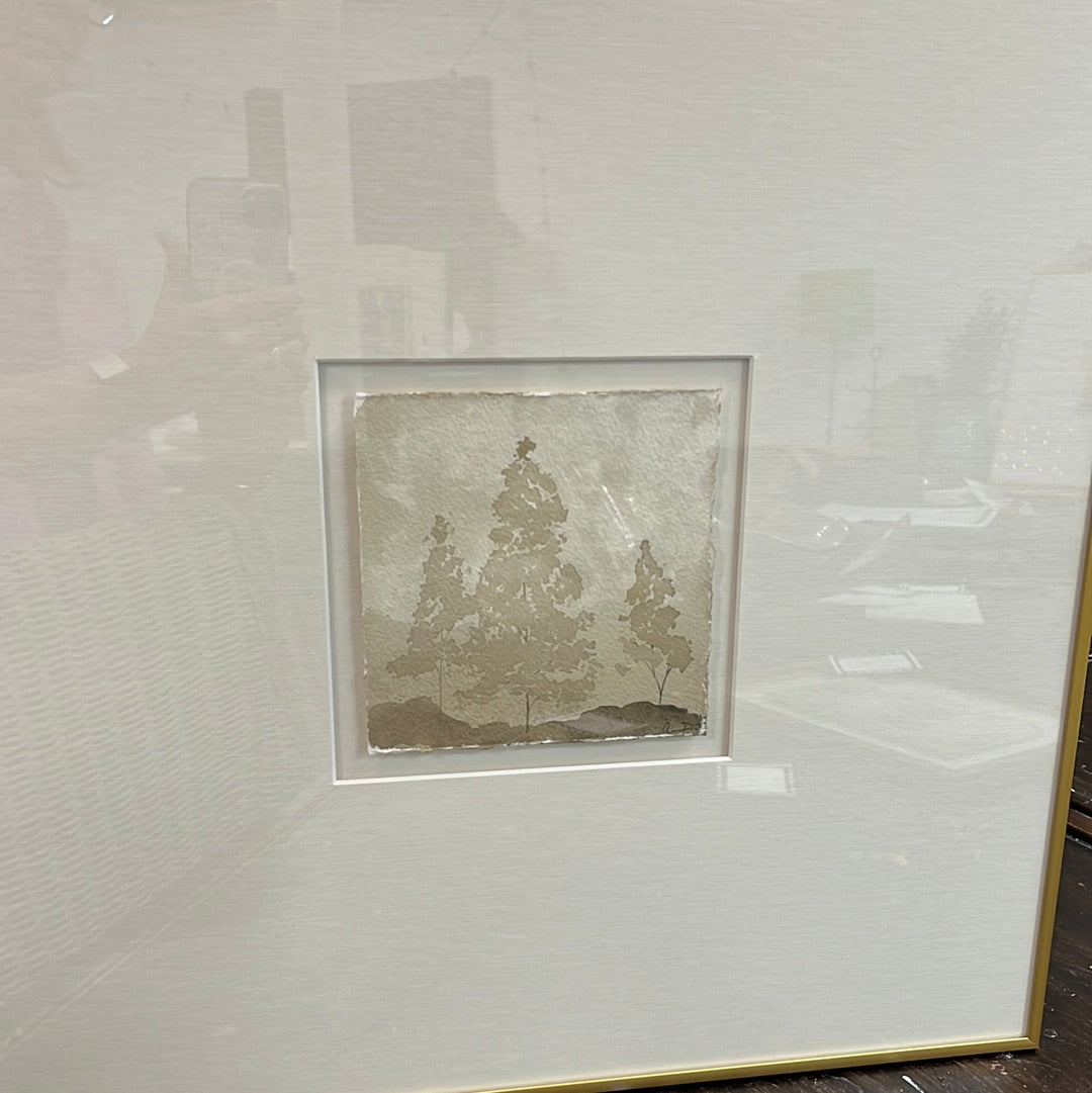 Sepia Trees in Gold Frames by Anna Propst