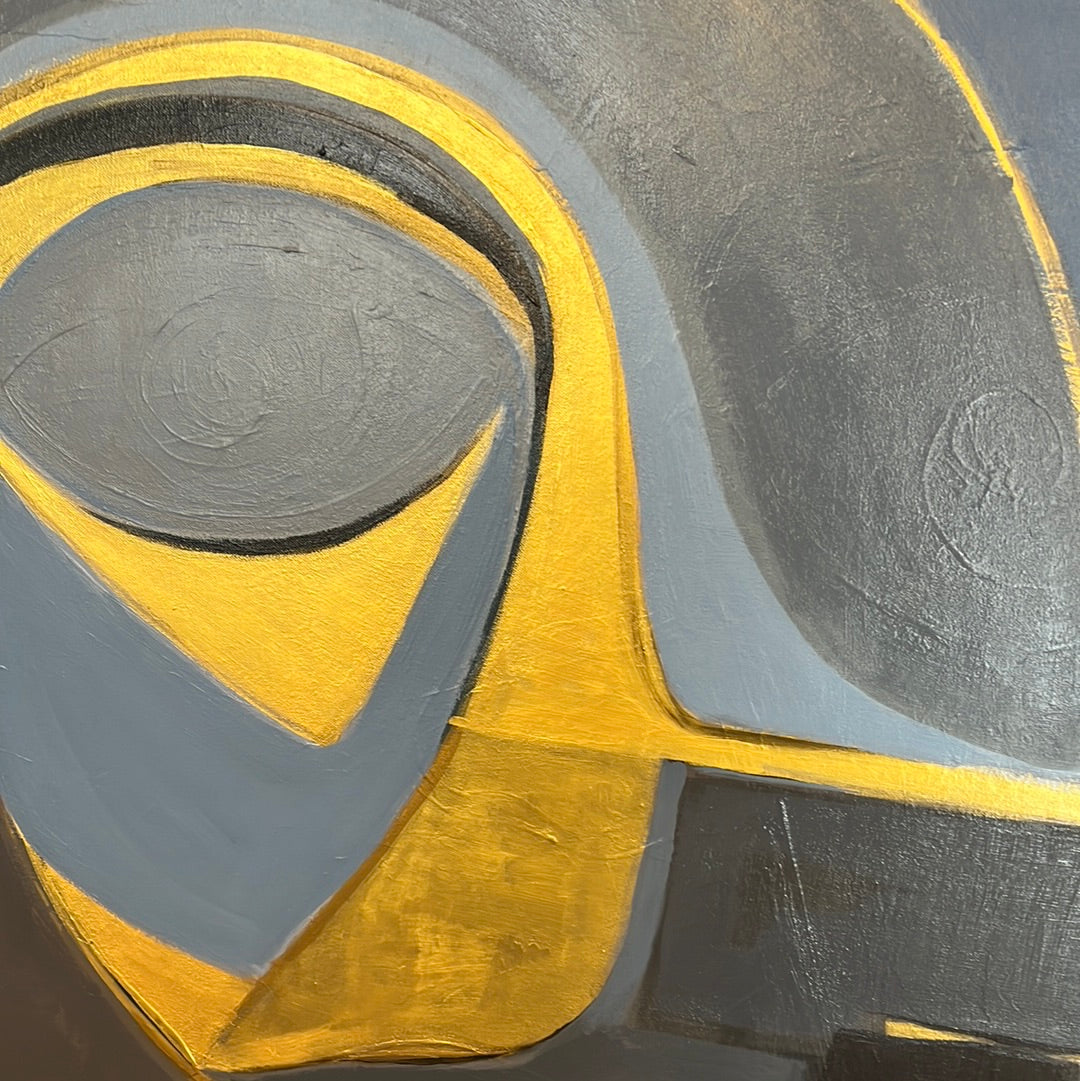 Blue and Gold abstract by Hunt Hudson