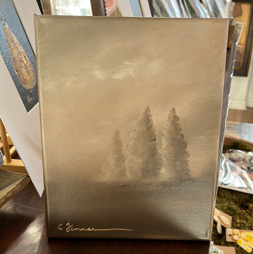 Evergreens at Dusk by Cindy Tanner