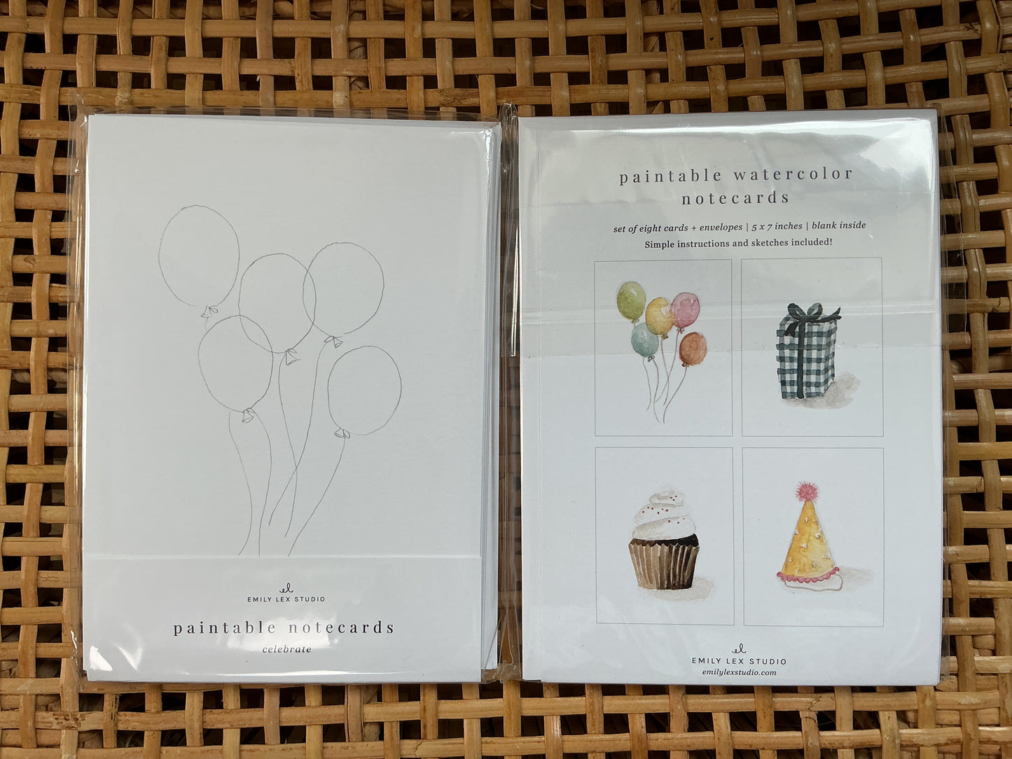 Emily Lex - Celebrate - Paintable watercolor notecards