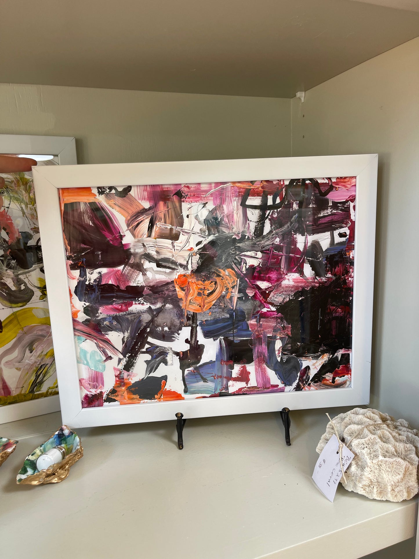 Mint Green & Hot Pink Abstract ArtByGrayce