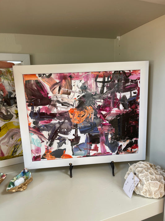 Mint Green & Hot Pink Abstract ArtByGrayce