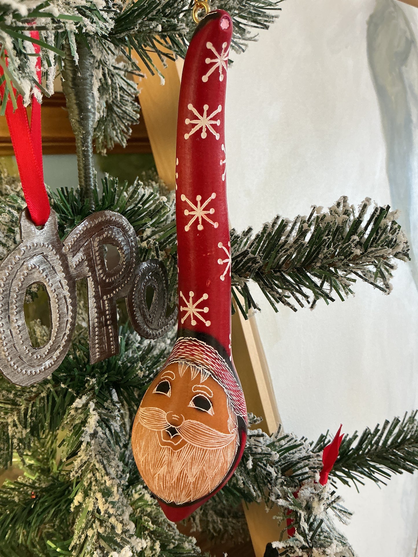 Hand painted Santa Gourd