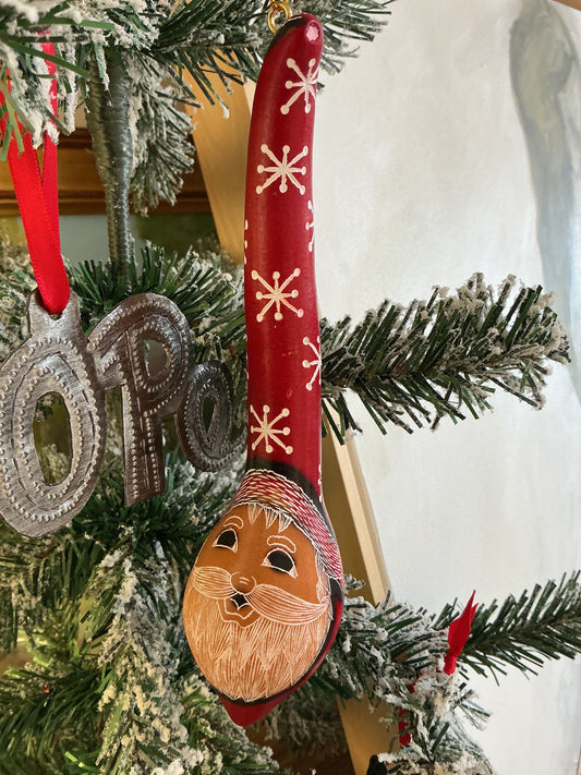 Hand painted Santa Gourd