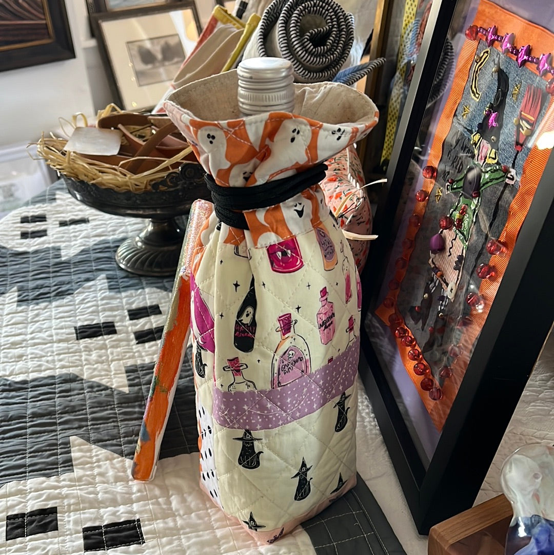 Halloween Wine Bottle Tote by Alyson Ray