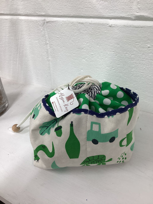 Alyson Ray Think Green Drawstring bag with Pocket