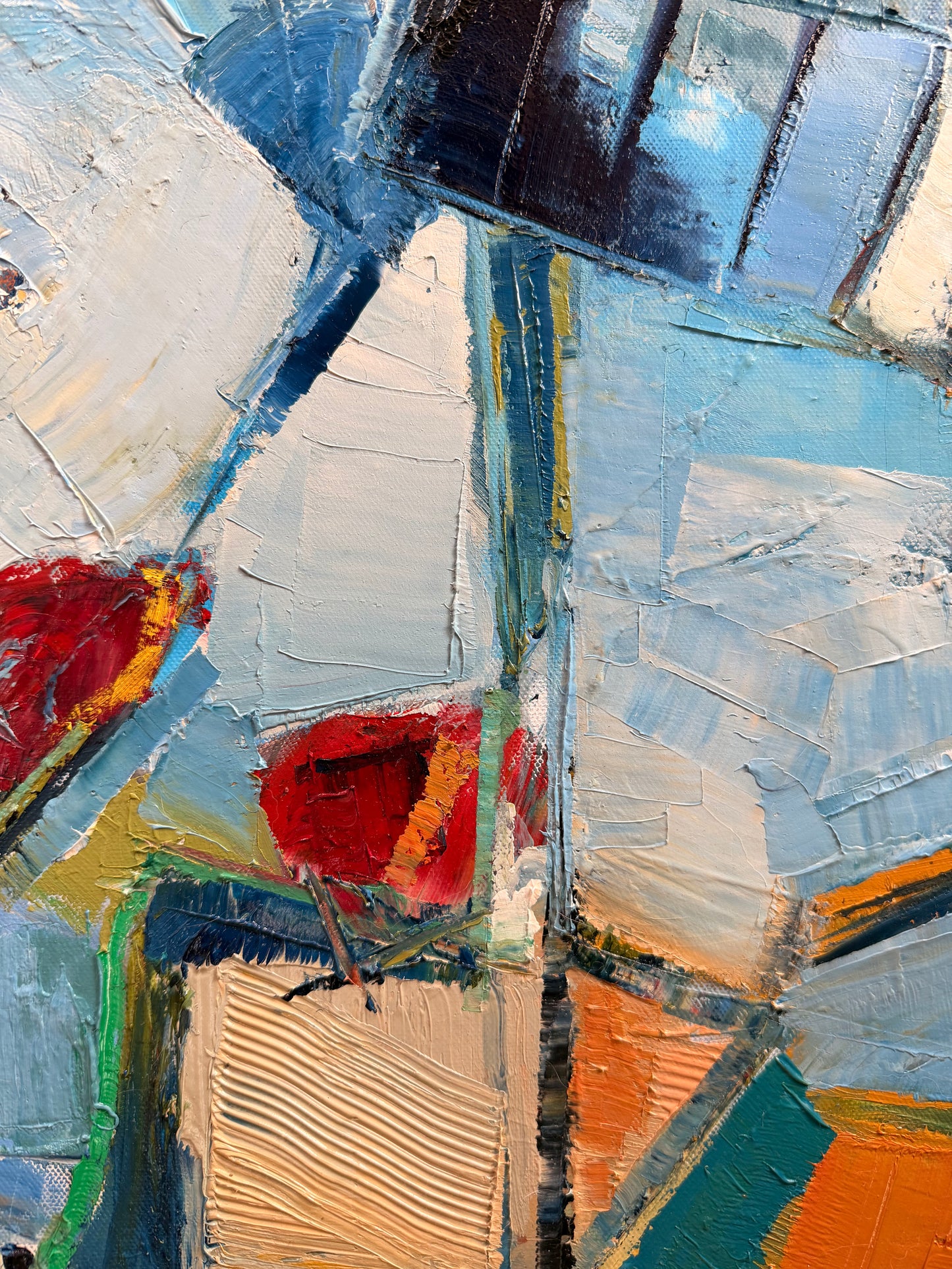 “Kitchen Blooms, Antique Glass”, Painting by Jayne Jackson