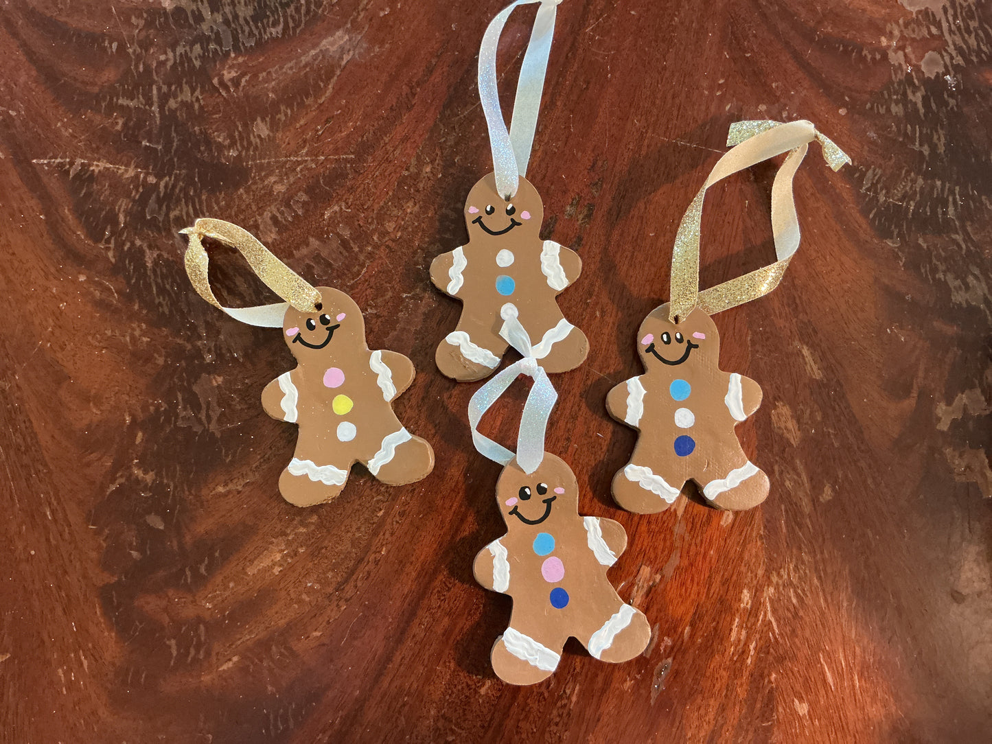 ArtByGrayce Ceramic Gingerbread Men Ornaments