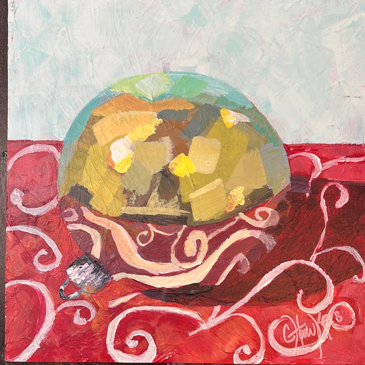 Ornament on Red by Cindy Hawkes
