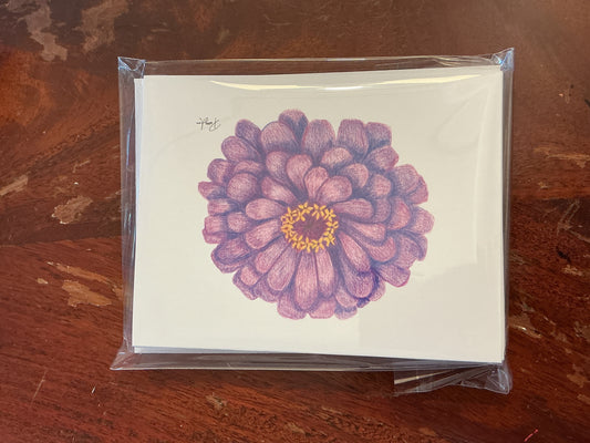 Patty Ann Notecard set Pink & Purple Flowers
