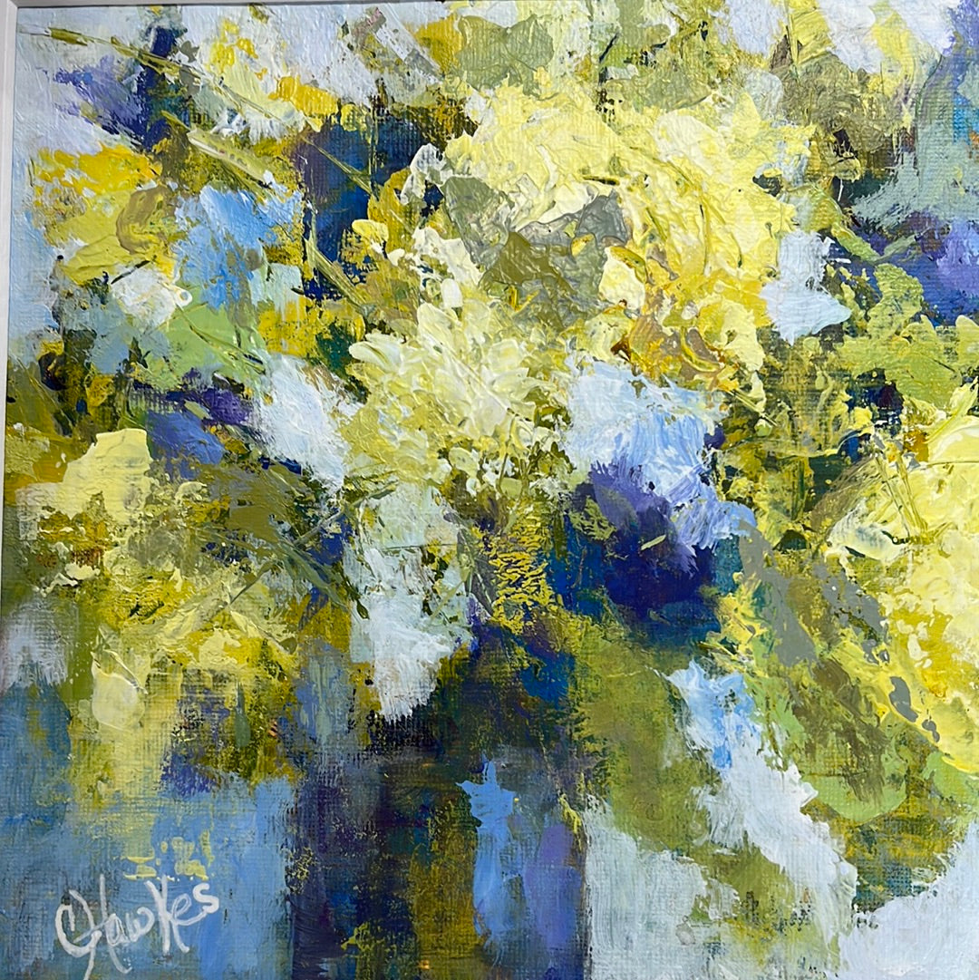 Blue and Yellow Floral by Cindy Hawkes