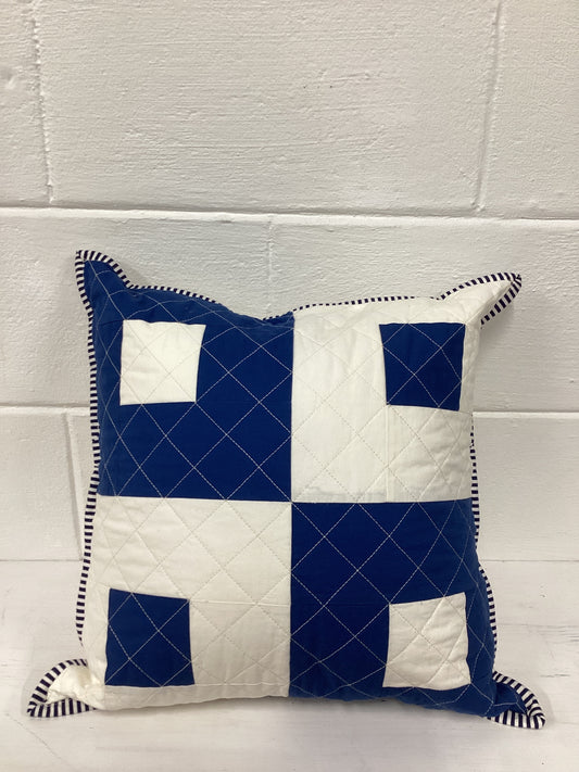 Alyson Ray Handmade Blue & White Pillow 18”