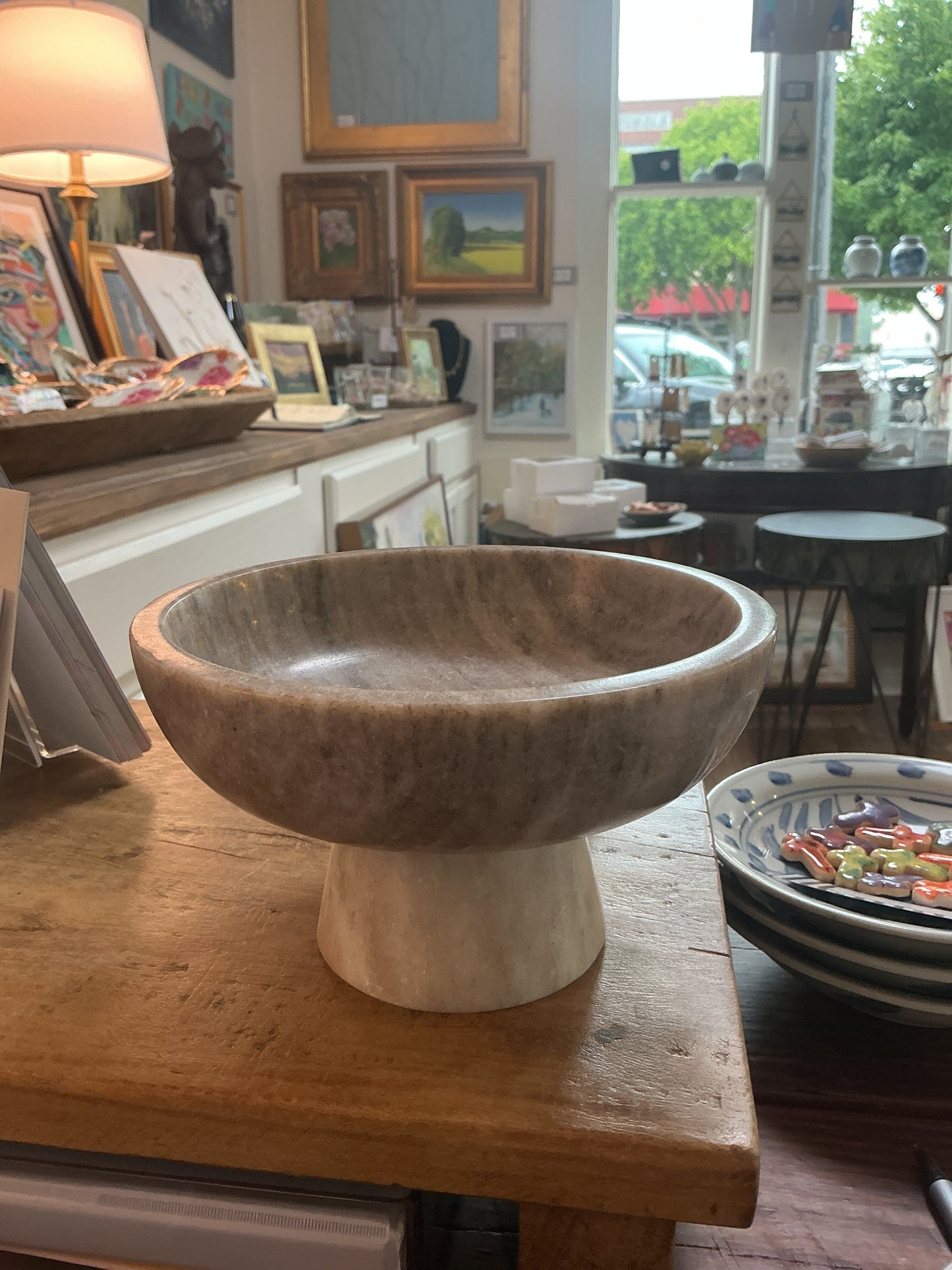 Pedestal Marble Bowl