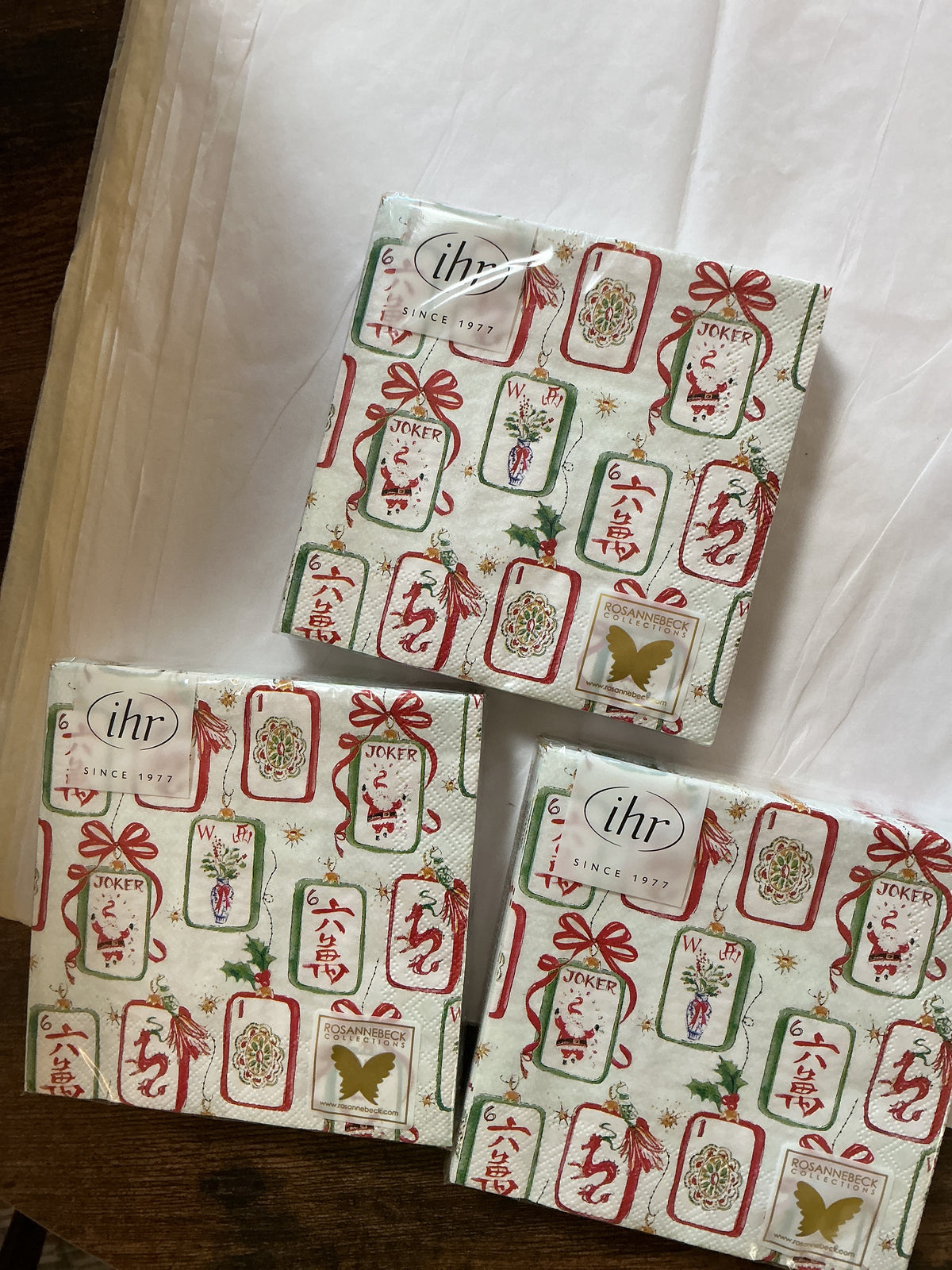Mahjong Christmas Cocktail Napkins