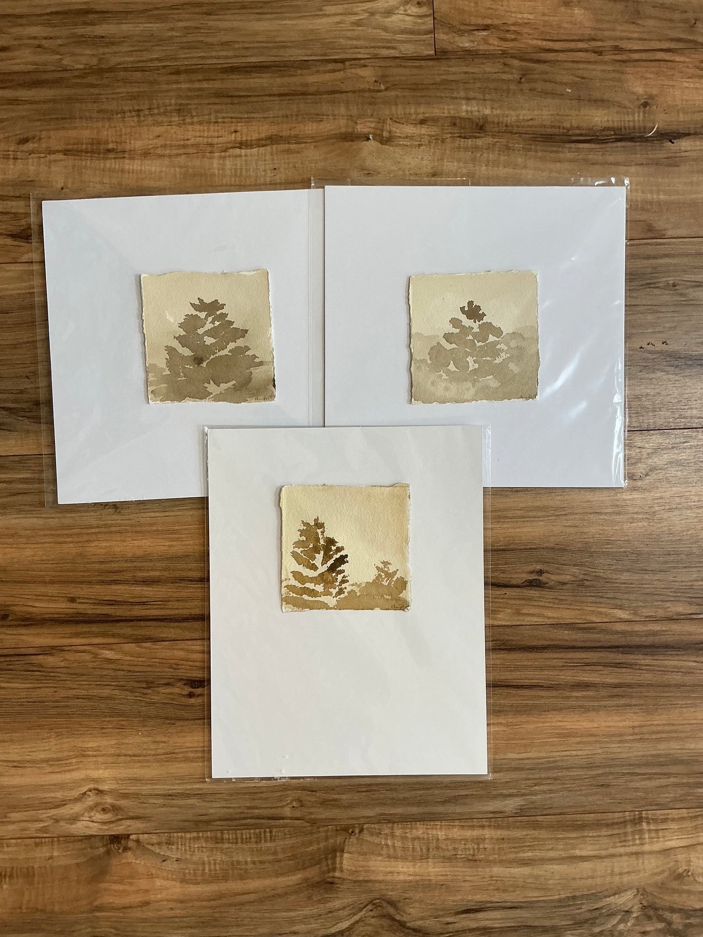 3 Sepia Trees