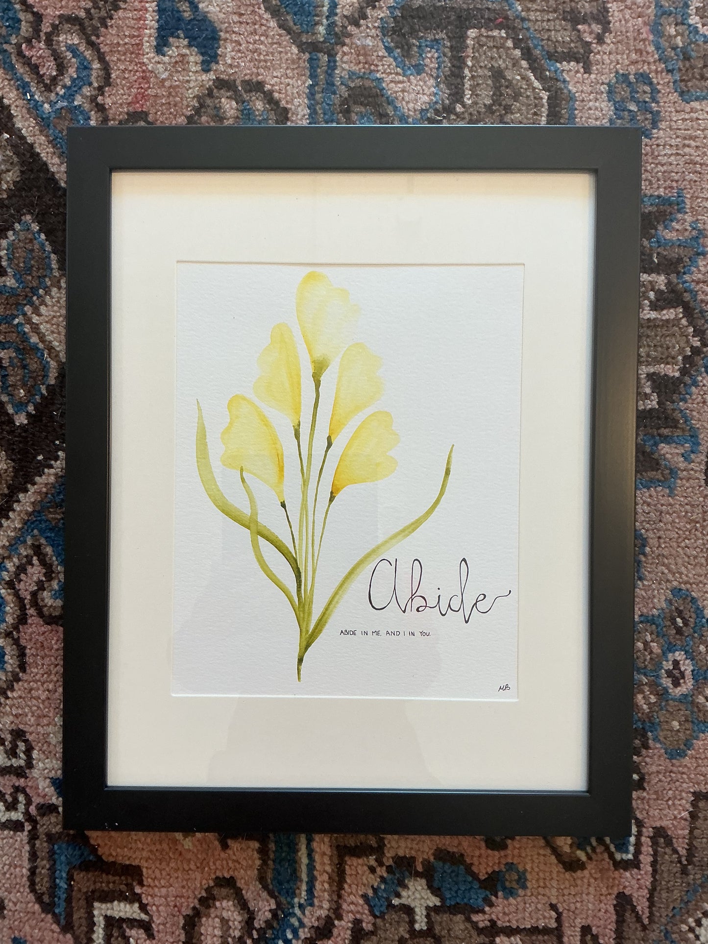 Abide Watercolor Framed