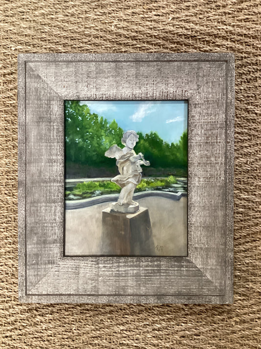 Cherub in Italian Garden by Sally Reid