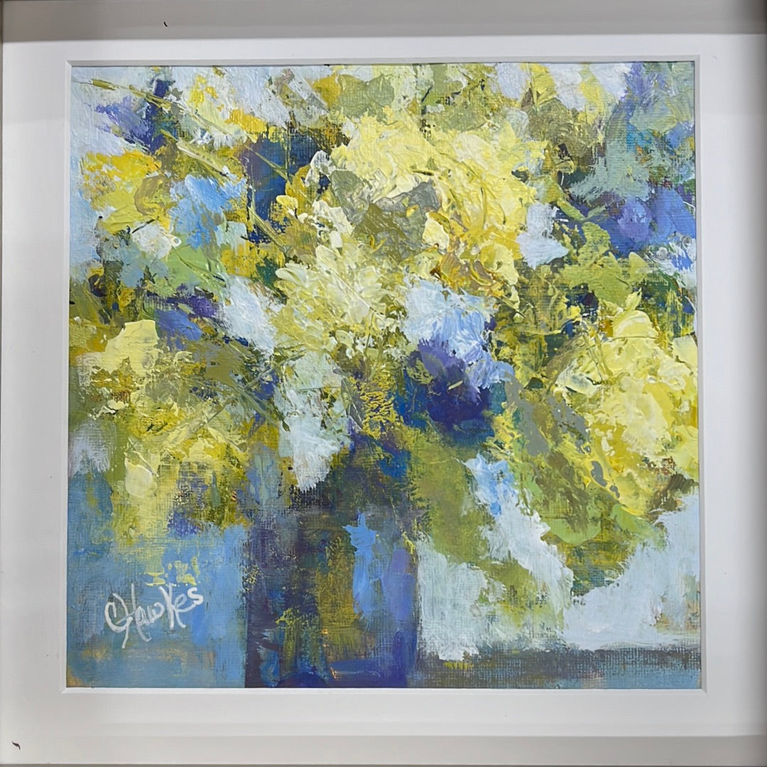 Blue and Yellow Floral by Cindy Hawkes