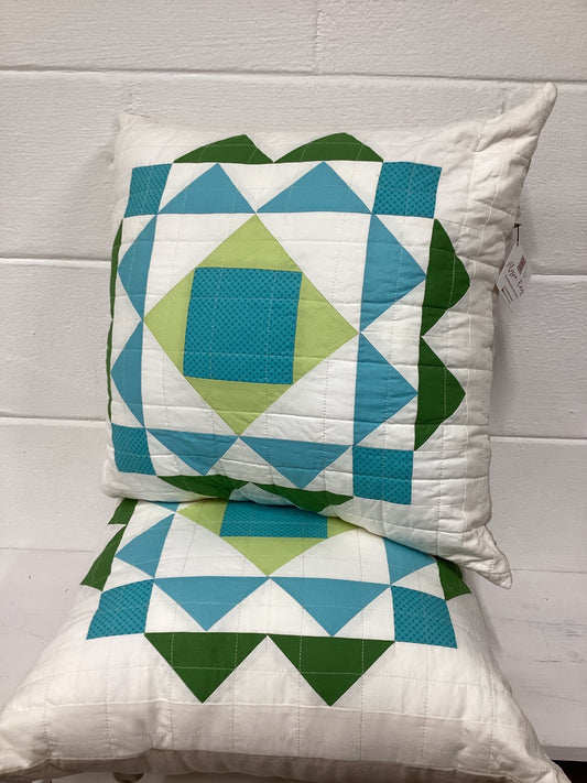 Alyson Ray Handmade Blue & Green 20” pillow