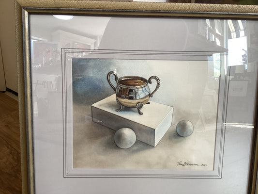 Silver tin and white marbles Tim stevenson