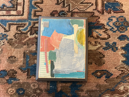 “Grace” Abstract on vintage wood by Amy Black