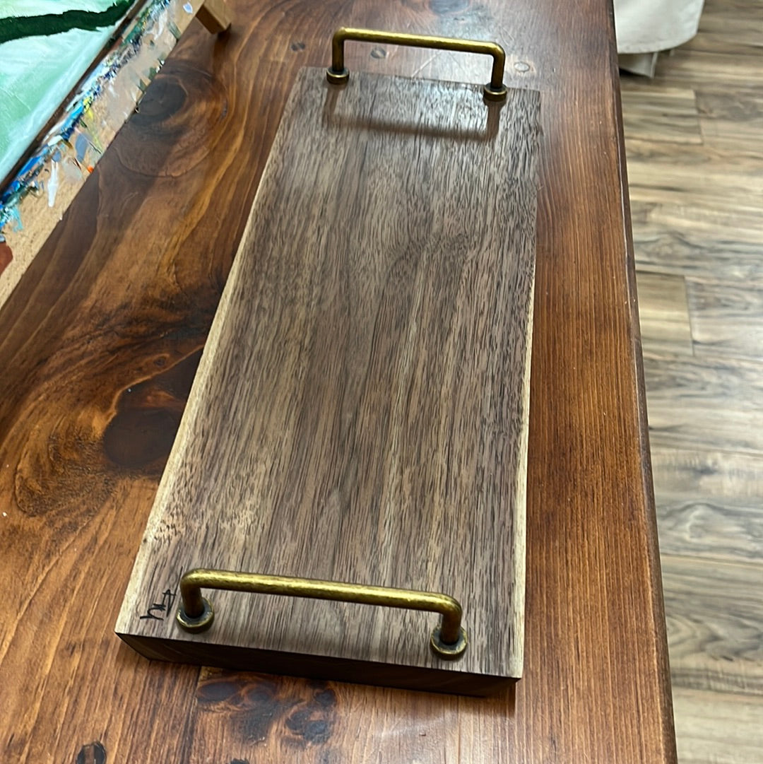 Walnut Serving Board with Handles by Rick Morse