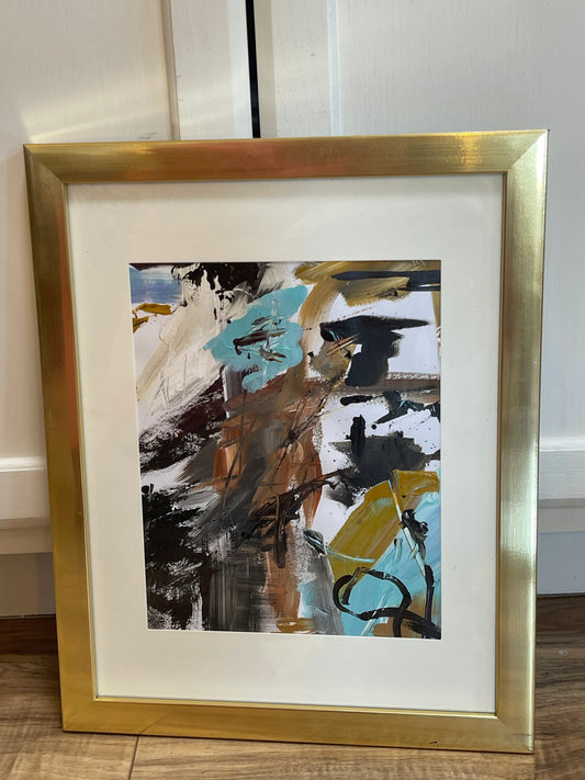 Blue & Gold Abstract ArtByGrayce