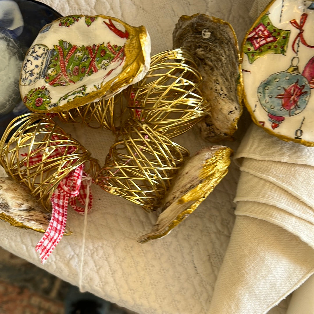 Oyster Shell Napkin Ring Set of 6 by Lydia Nolen