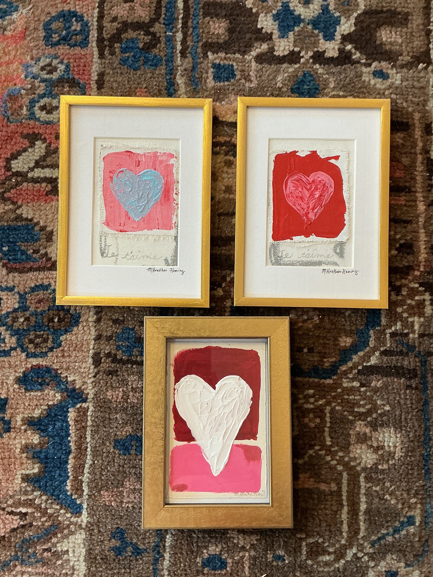 Je t’aime & Color Field Framed hearts