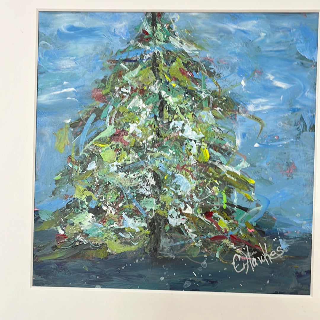 Christmas Tree at Night by Cindy Hawkes