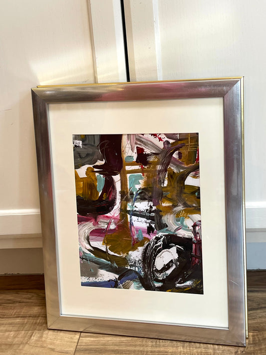 Mustard & Silver Abstract ArtByGrayce