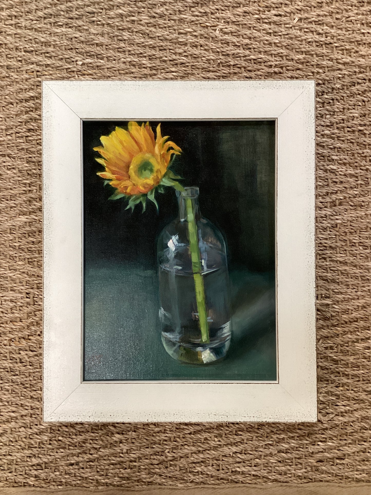 Sunflower in a Bottle by Sally Reid