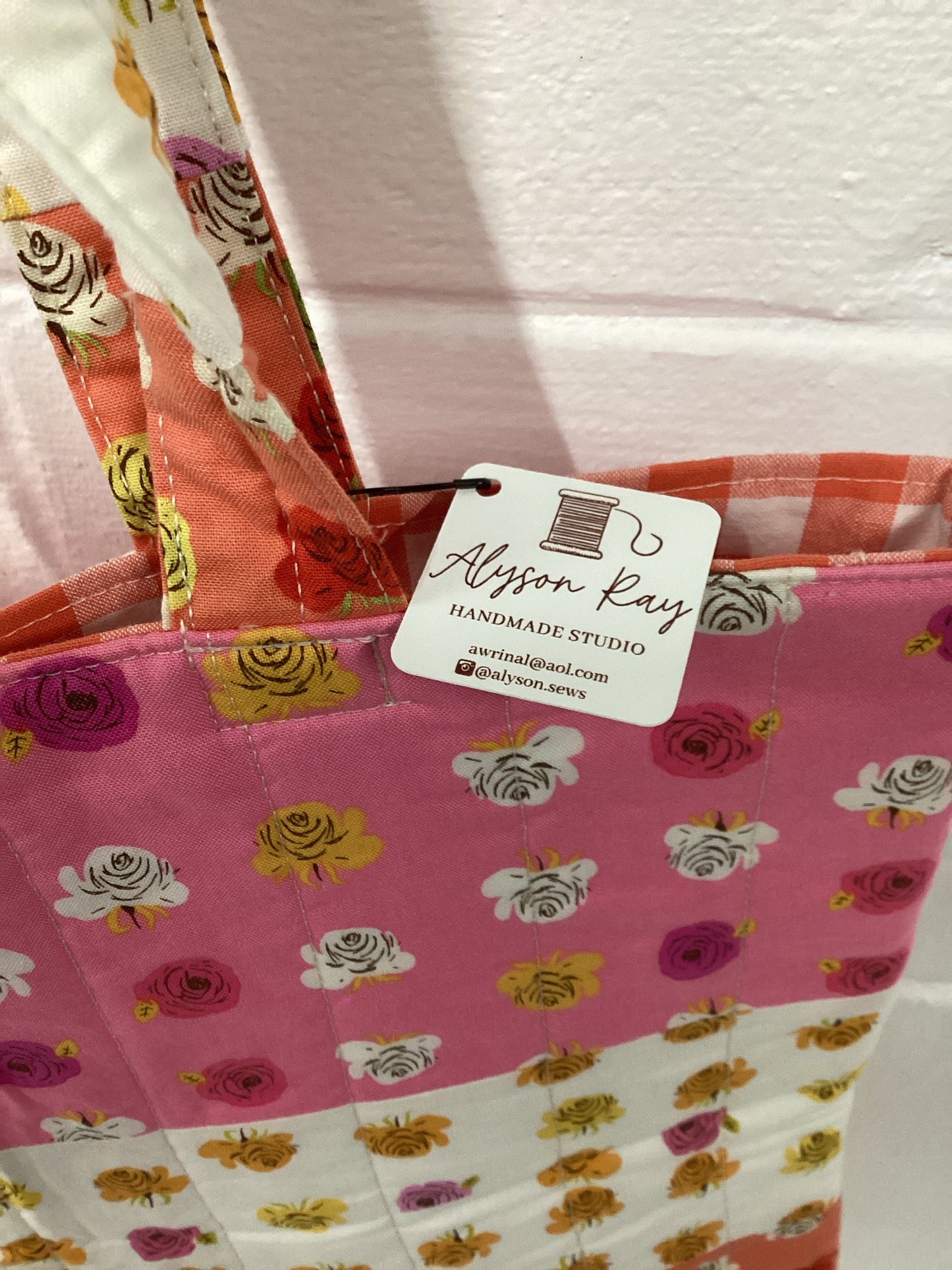 Alyson Ray Handmade quilted Tote in Sunrise Flower Pattern