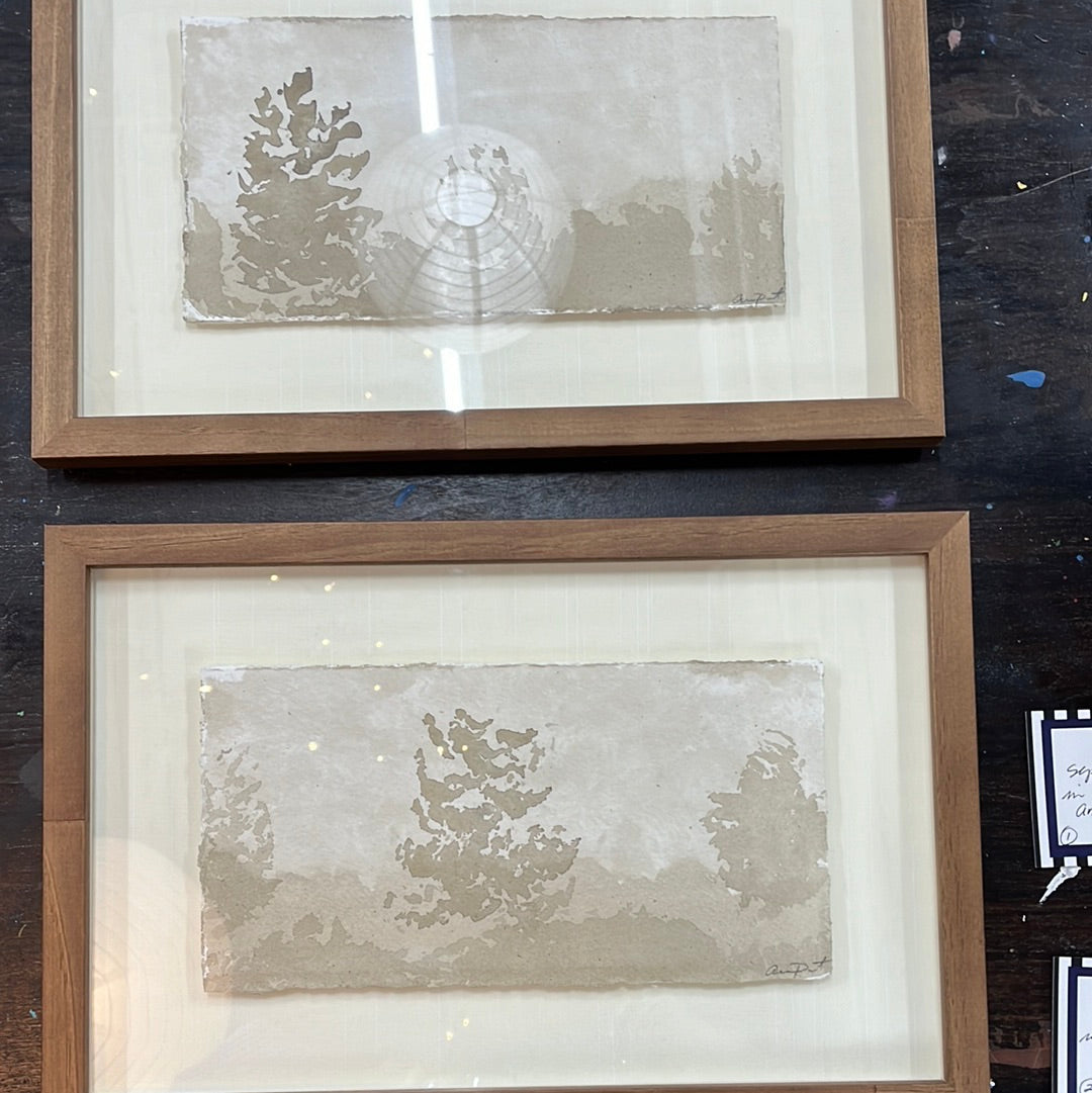 Sepia Trees in Wooden Frames
