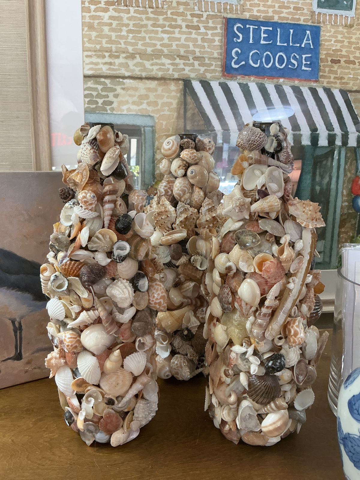 Wine Bottle Shell Vase