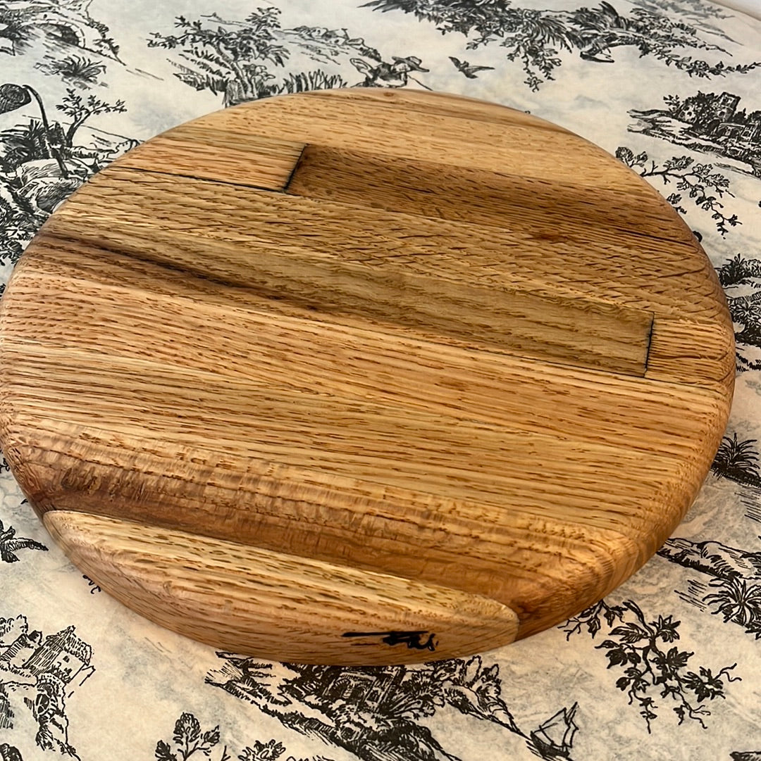 Reclaimed Tennessee Boxcar Flooring Round Charcuterie Board by Rick Morse