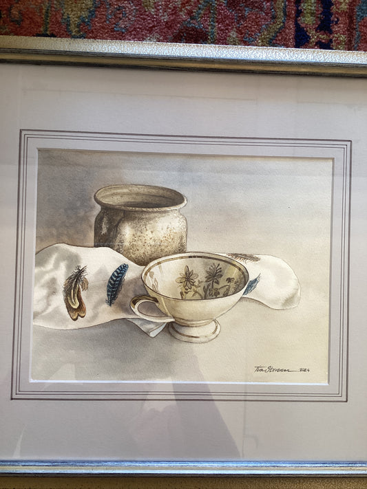 Tim stevenson teacup and feather