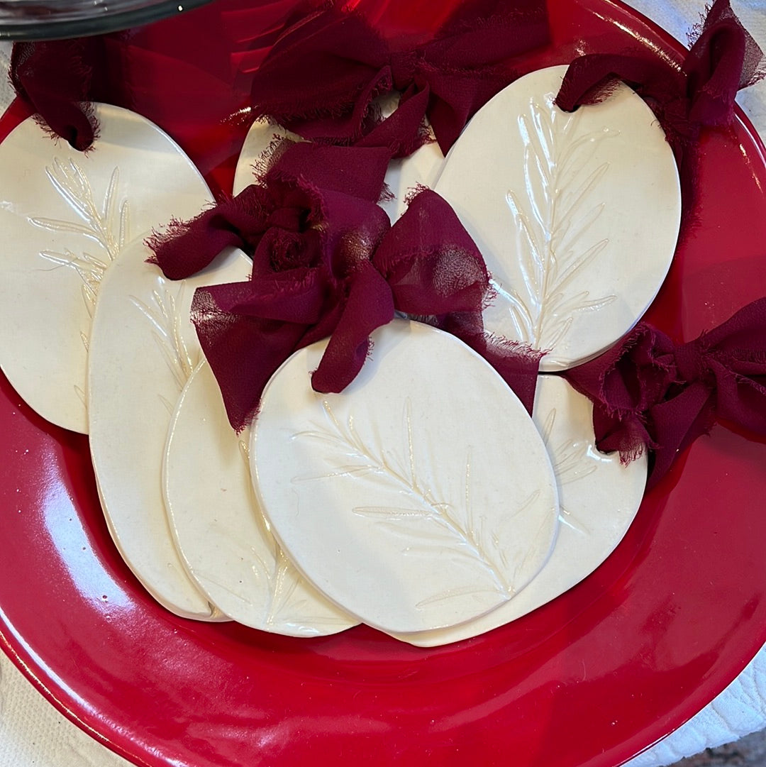 Pressed Rosemary Ornaments by Rebecca