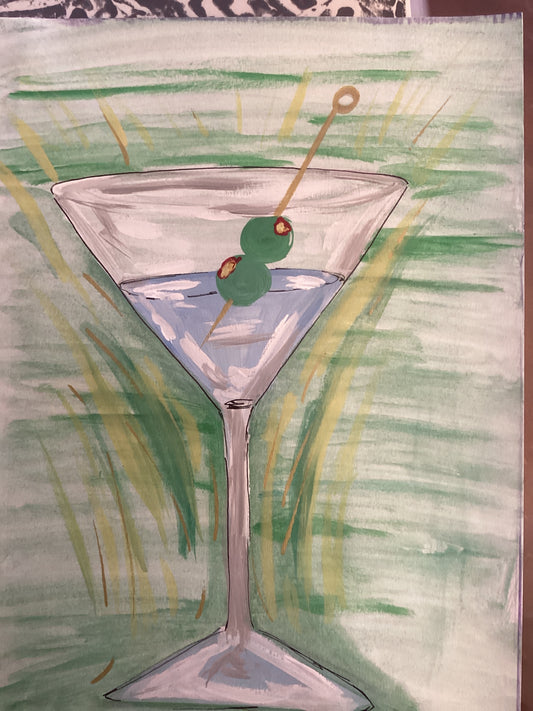 Martini watercolor