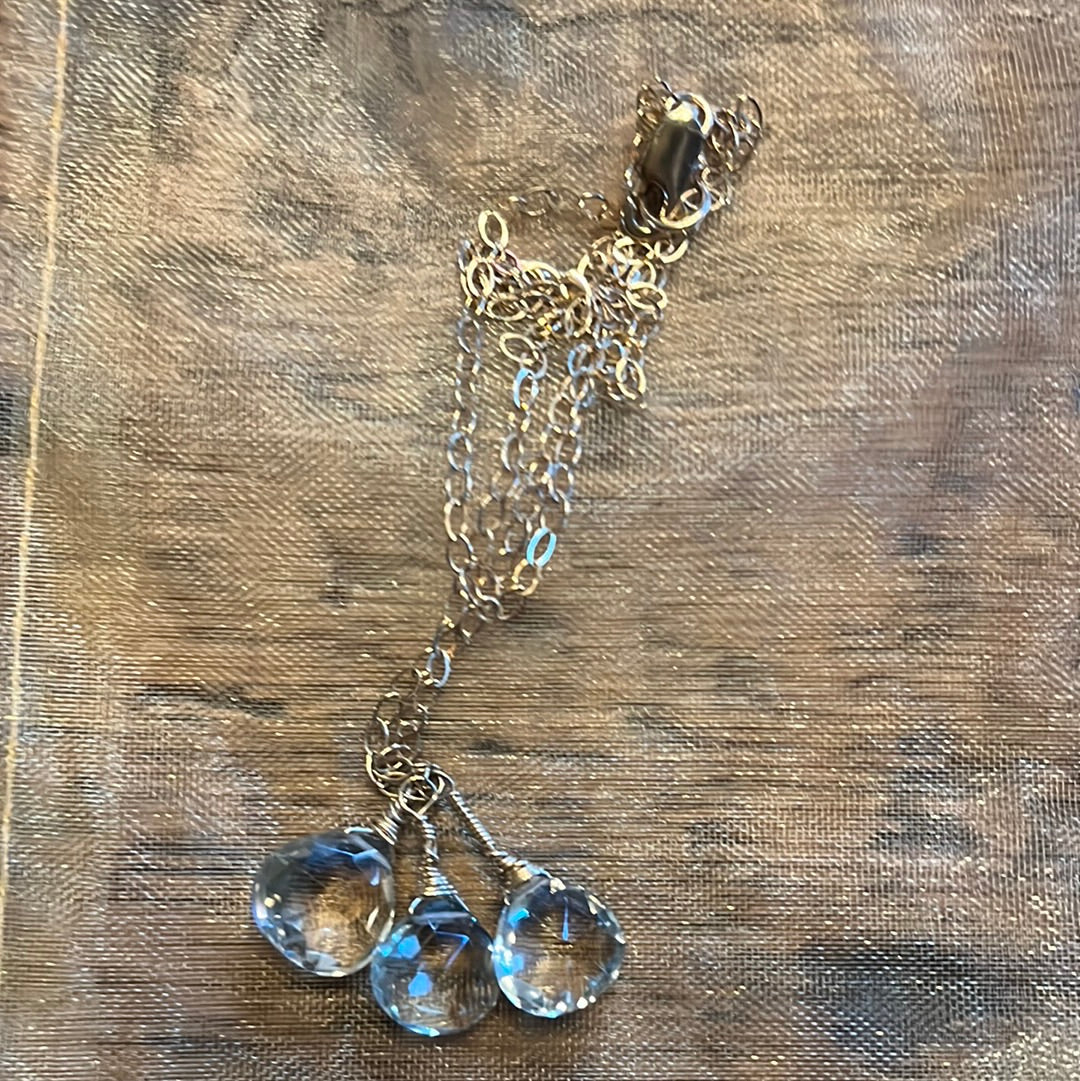 Gold Chain with Green Amethyst Drop by Sheri Sims