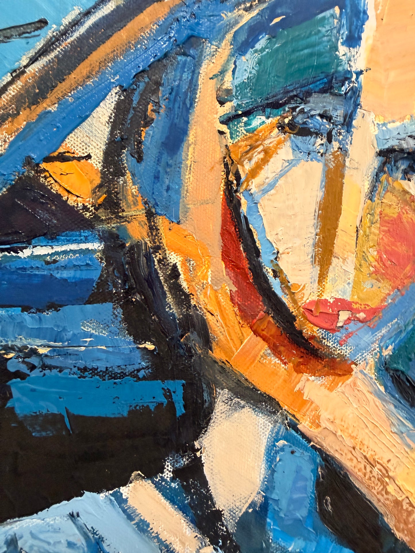 “She became the instrument and remained tangled in the song”, Painting by Jayne Jackson