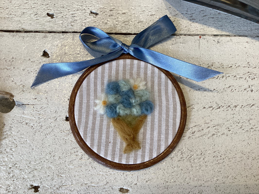Blue Bouquet Embroidery ArtByGrayce
