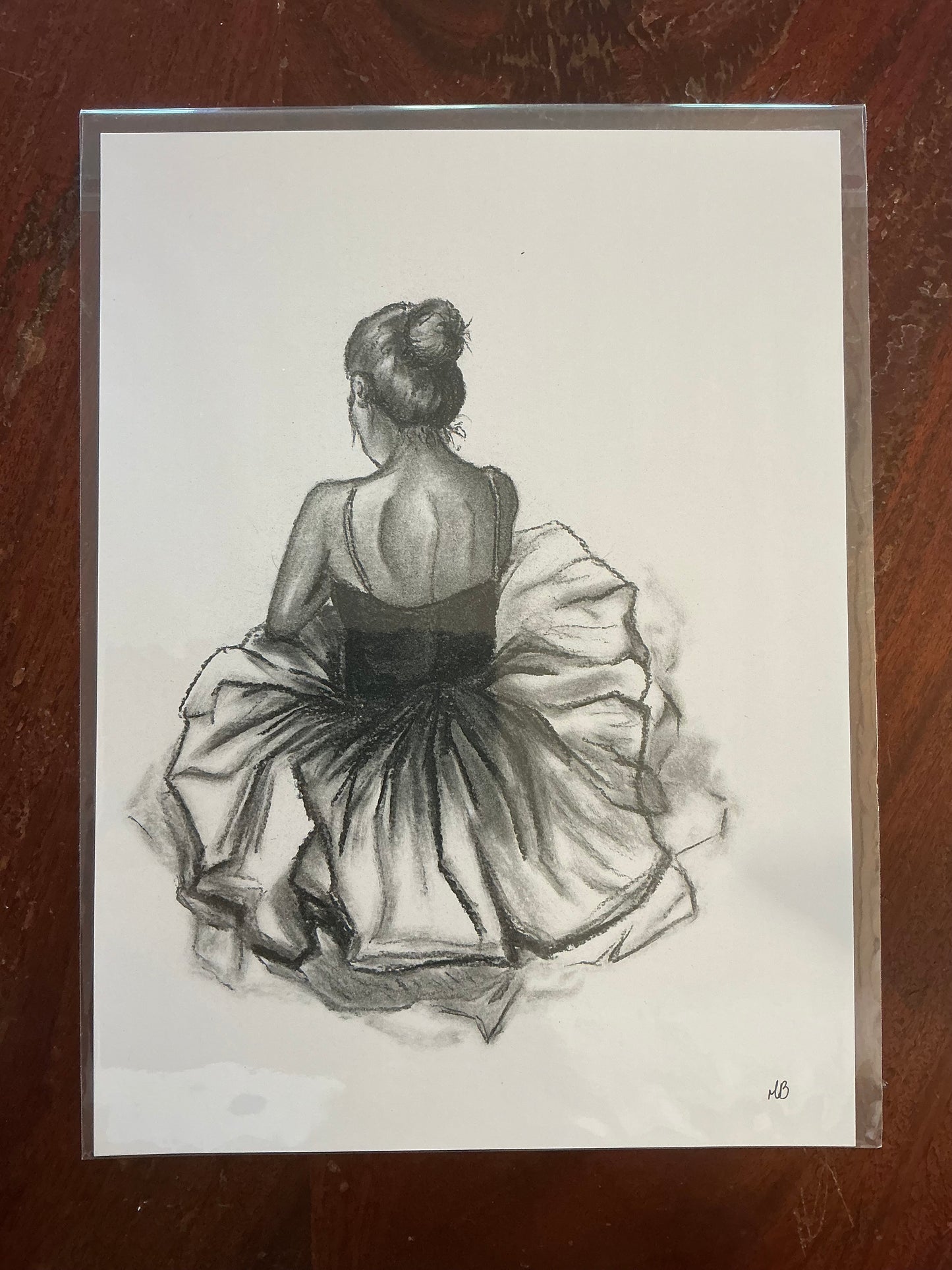 Ballerina Charcoal 9x12
