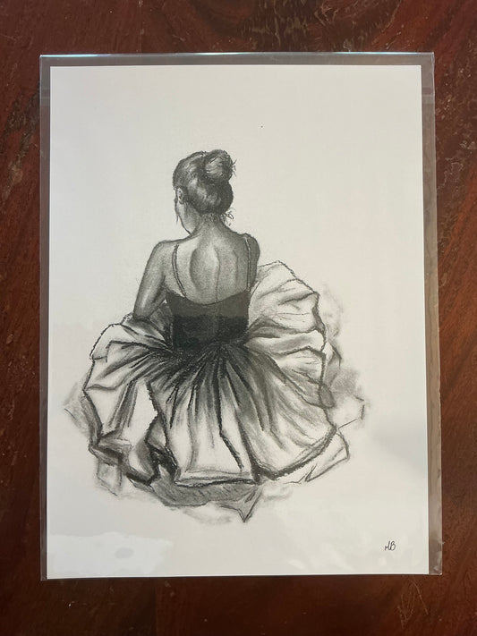 Ballerina Charcoal 9x12
