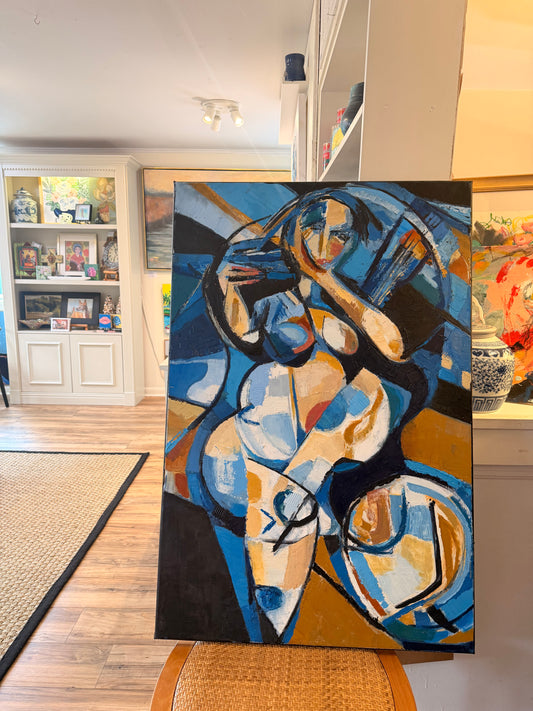 “She became the instrument and remained tangled in the song”, Painting by Jayne Jackson