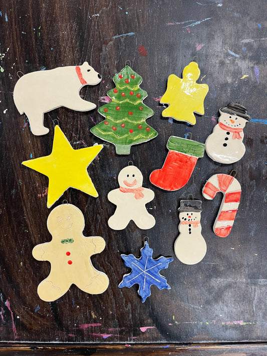 Christmas ornament pottery class 12/4 @ 5:15